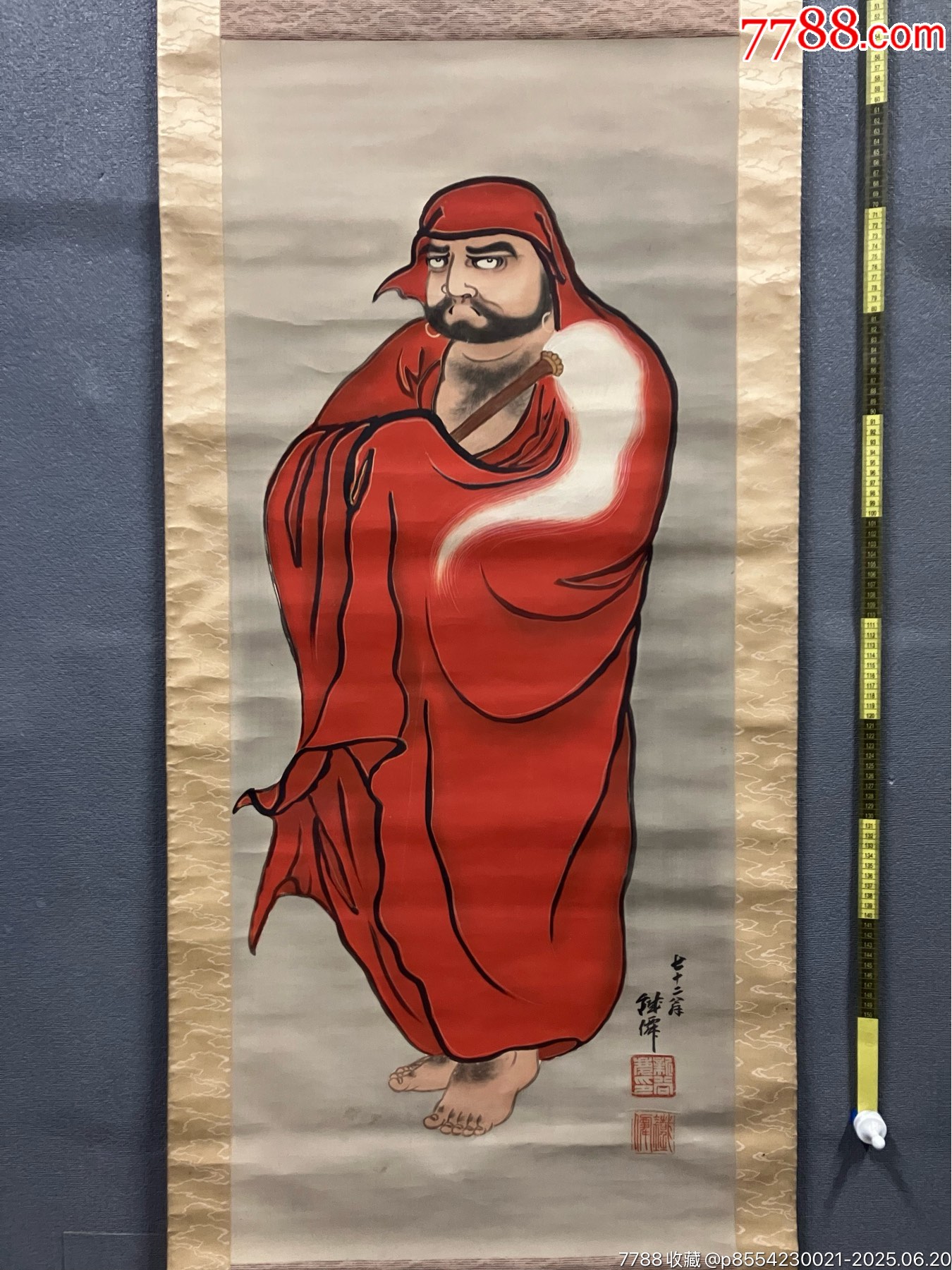 中国古美術・純手描き大六尺中堂神仙图・人物画・丁観鵬印款・書道・絹本・肉筆・珍品 中国古美術・旧藏珍品・張大千款・彩絵人物画・純手描き・四尺
