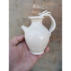 邢州窯　唐時代白磁獅柄大執壺　水注　陶芸　骨董品　匿名配送‼️ 唐代，白釉执壶-单色白瓷-7788红宝书