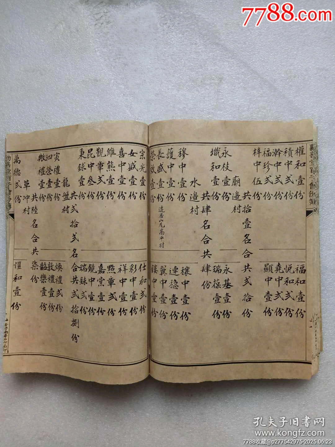 民國(guó)線裝：勸善堂百子會(huì)份芳名簿。一冊(cè)。_價(jià)格780元_第12張_7788收藏__收藏?zé)峋€