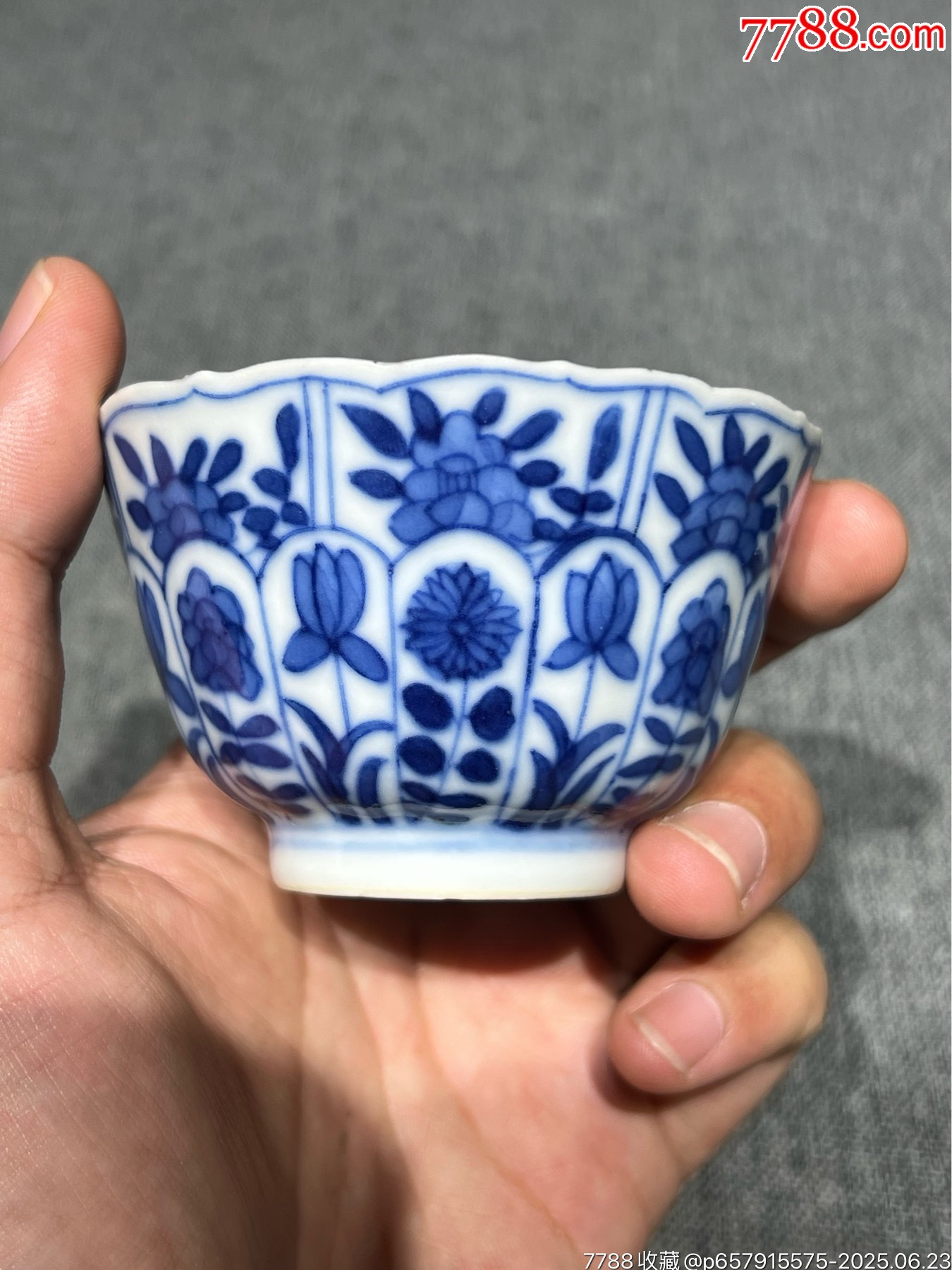 中国清時代 最上手 大清康熙年製 青花鉢 直径12.2㎝ 東