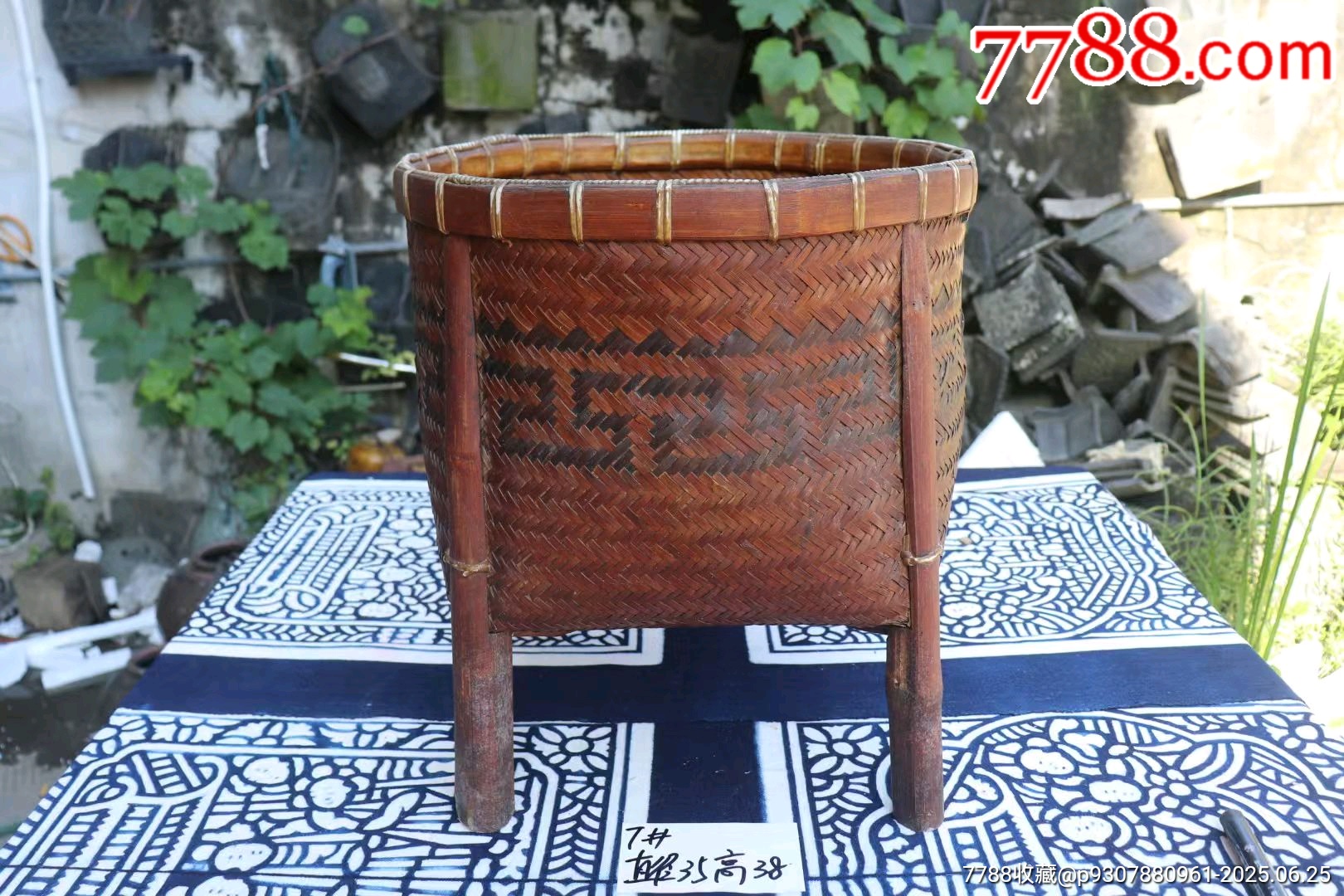 特惠260米包邮民俗老物件怀旧老家具，高年份复古字画筐，竹编