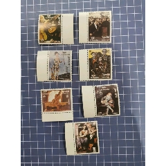 柬埔寨郵票1985年國際音樂年世界名畫音樂樂器繪畫7全_西門收藏品書店
