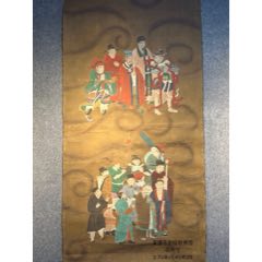 吴道子精品手绘老绢敬佛图，吴道子唐代著名画家书法家，世人尊称，画圣