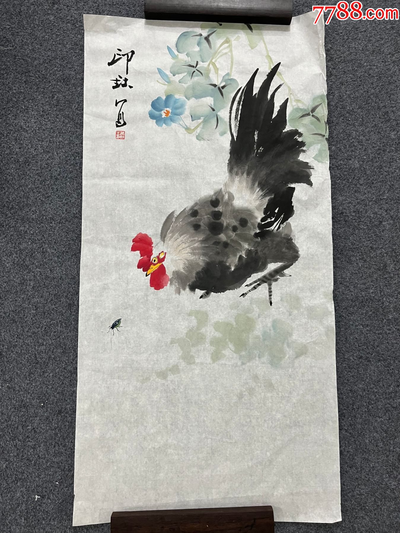 模写】【伝来】ts1376〈蕭朗〉花鳥蝶図 中国画 中国画 模写伝来ts1376