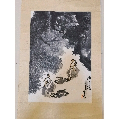 中国古美術『李可染様式 牧牛図』宣紙画芯 模写 水墨画 肉筆 書画 旧蔵 古玩 中国古美術『李可染様式 牧牛図』宣紙画芯 模写 水墨画 肉筆 書画 旧蔵