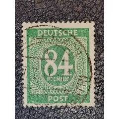 德國1946年盟軍占領(lǐng)區(qū)數(shù)字郵票84pf，信銷(se107441248)_龍行天下郵幣卡社