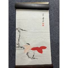 32号卷轴国画鹰老鹰九万里风鹏正举画心78×43cm作者：刘世骏-花鸟
