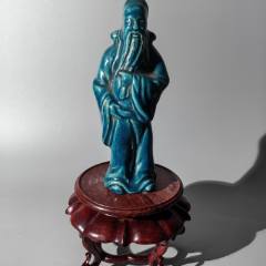 嘉庆霁蓝描金双龙戏珠碗古玩古董收藏青花粉彩浅绛彩刻瓷单色釉-蓝釉瓷