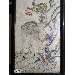 清時代刺绣花鳥絵 額 苏绣 骨董品 中國古美術 宋人花鸟苏绣|古代花鸟刺绣|中国元素礼物|高档出国礼物|芝然斋