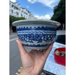 中国　香合　清朝時代　青華 中国 香合 清朝時代 青華