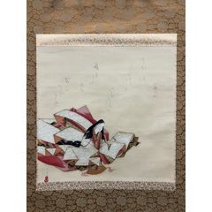 中古軸複製、狩野探幽筆、【維摩居士】昔のインドの富豪、木箱入り、送料無料です 中古軸複製、狩野探幽筆、【維摩居士】昔のインドの富豪、木