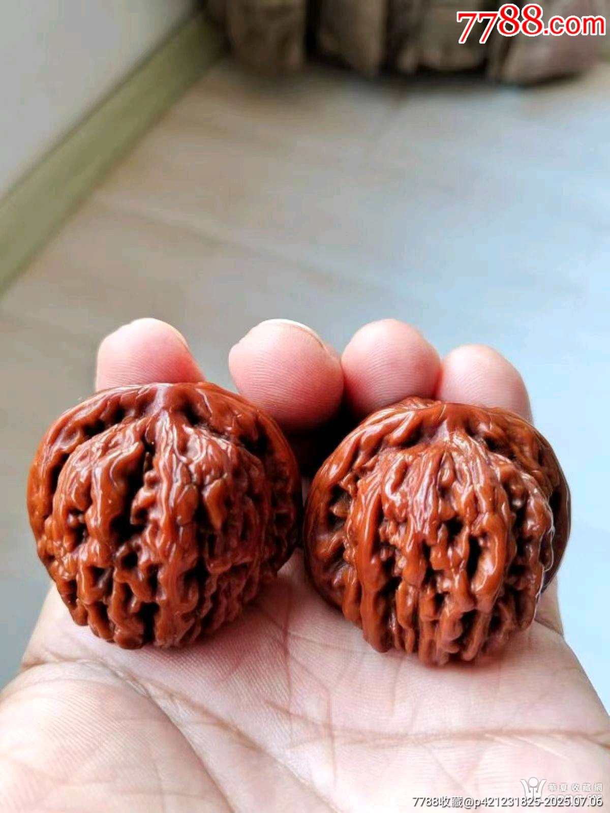 好品包浆红润四座楼文玩老核桃一对_文玩核桃_古玩于的店【7788