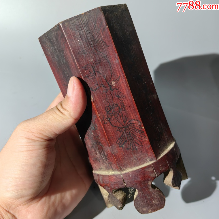 清末大漆繪魚藻紋八棱香筒_價格350元【清茗敘瓷丶】_第4張_7788收藏__收藏?zé)峋€