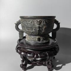 建國初仿商周饕餮紋簋式銅爐_清茗敘瓷丶