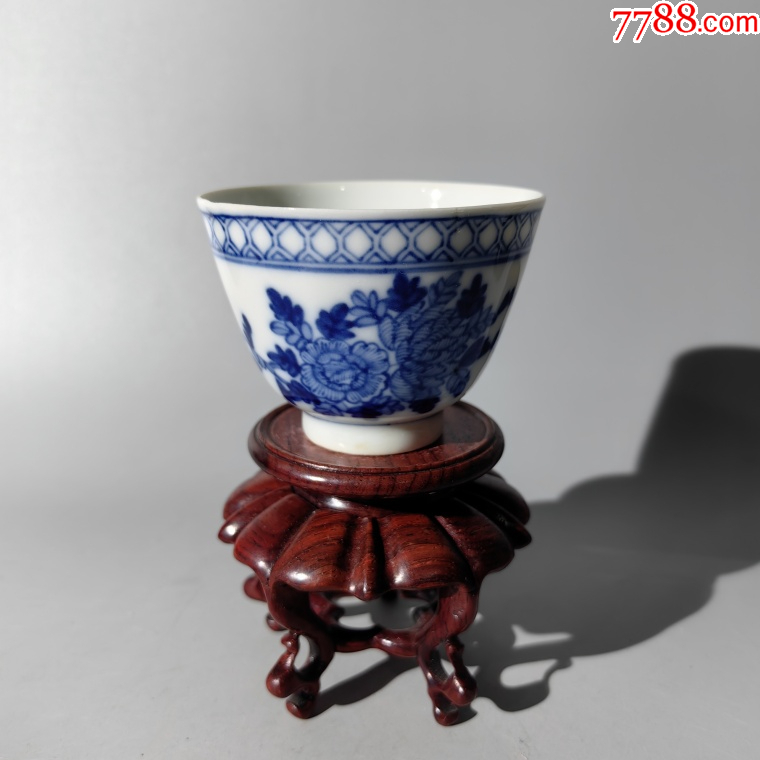 民國青花花卉紋杯_價格300元【清茗敘瓷丶】_第1張_7788收藏__收藏熱線