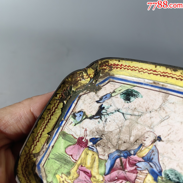 乾隆琺瑯彩人物方盤一對包老銅器香爐筆架錢幣鎮(zhèn)尺墨盒銅壺銅_價格260元【清茗敘瓷丶】_第5張_7788收藏__收藏熱線