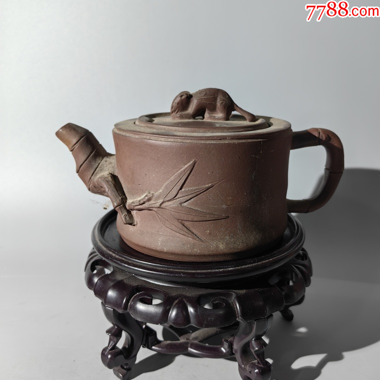 建國后紫砂松鼠竹節(jié)壺_價格170元_第1張_7788收藏__收藏?zé)峋€