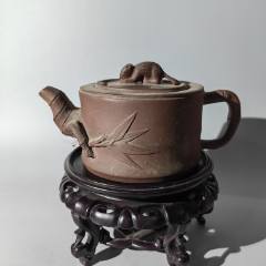建國(guó)后紫砂松鼠竹節(jié)壺(se107519099)_清茗敘瓷丶