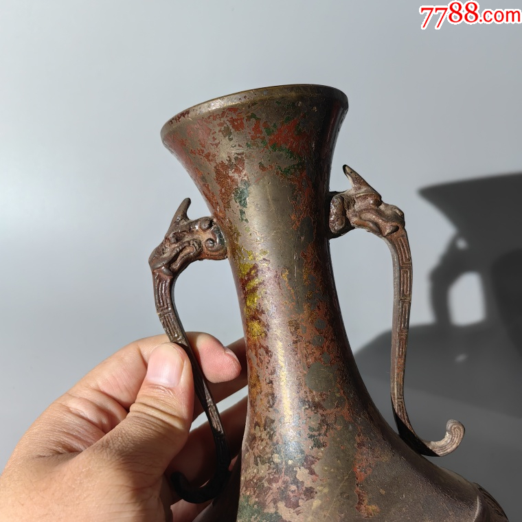 民國螭龍耳獅子繡球紋銅瓶_價格500元_第2張_7788收藏__收藏熱線