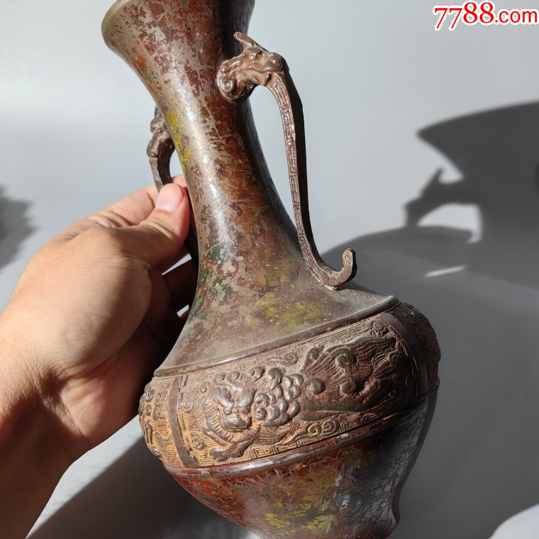 民國螭龍耳獅子繡球紋銅瓶_價格500元_第6張_7788收藏__收藏熱線