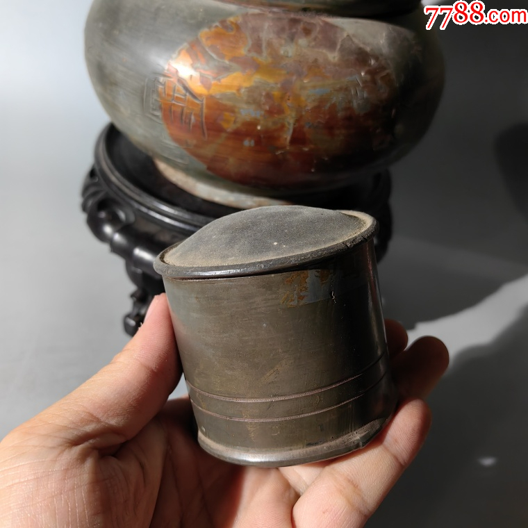 民國鐘鼎鹿紋錫茶葉罐包老錫器錫壺錫爐錫盤錫罐錫盒錫茶葉筒_價(jià)格380元【清茗敘瓷丶】_第2張_7788收藏__收藏?zé)峋€