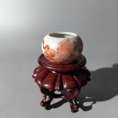 民國(guó)粉彩獅子繡球鳥(niǎo)食罐盤碗杯碟壺罐瓶水洗水盂壁掛瓶蓋碗爐_清茗敘瓷丶