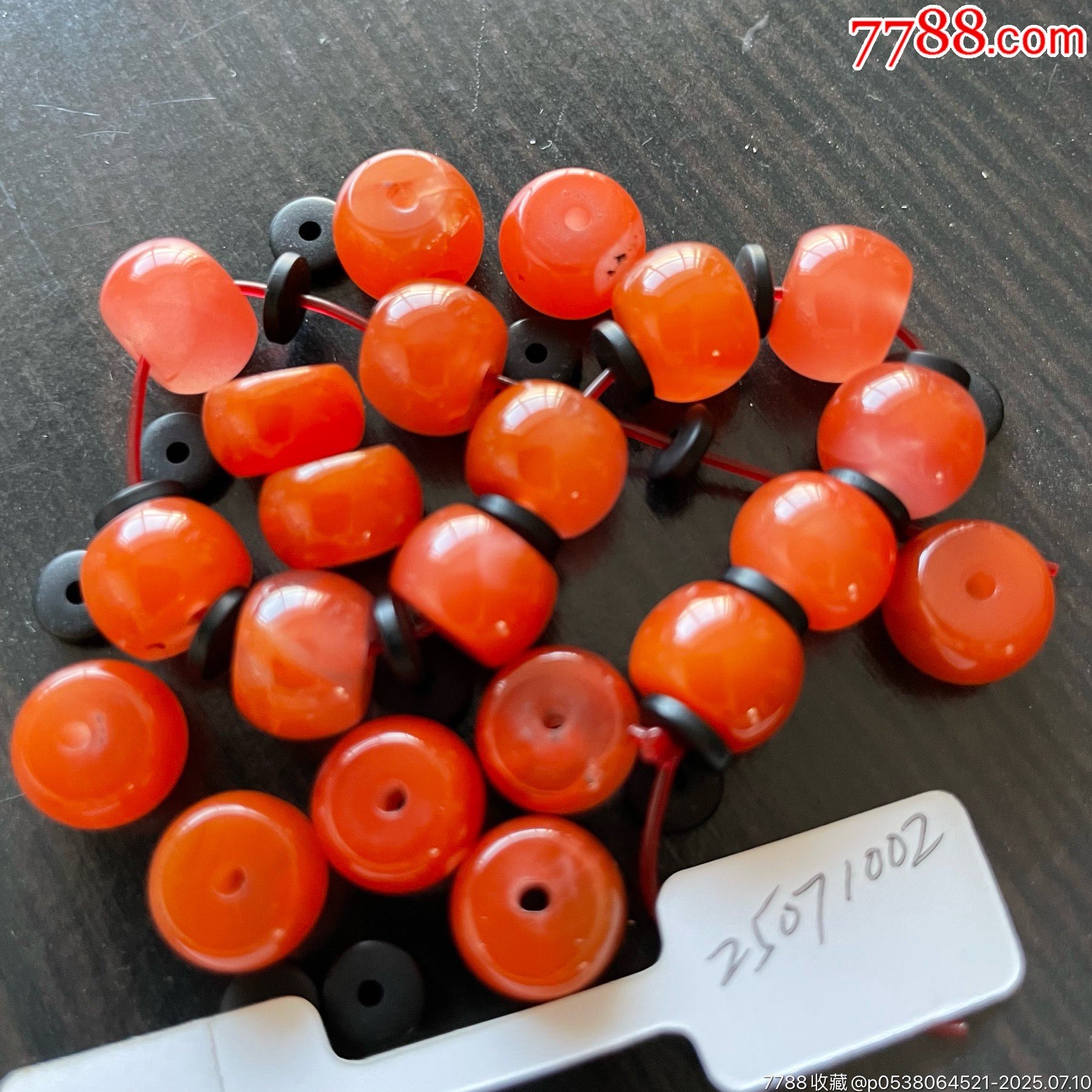 25071002直徑1.0厘米蘋果圓櫻桃紅瑪瑙手串_價格800元【遼南博雅齋】_第1張_7788收藏__收藏熱線