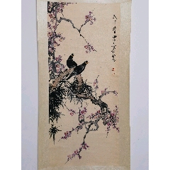 中国古美術.田世光款.花鳥画.宣紙画.三尺手描き.肉筆.掛け軸.絵画.書道.旧蔵 田世光字画_花鸟国画原作_臻品斋古玩【7788红宝书】