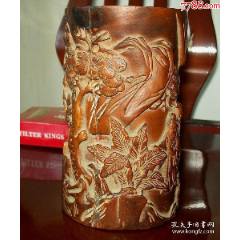 中国美術 紫檀 筆筒 文房四宝 高12.5cm(HA421) 中国美術 紫檀 筆筒 文房四宝 高12.5cm(HA421)