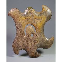 中國古董，古玉，稀少，貴重 197162 人間国宝 中国骨董 銅製品 【高浮き彫り冷鉄彫刻金剛杵と