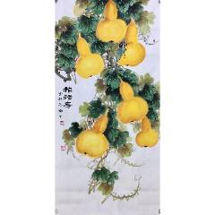 印刷】《宫本武藏枯木鸣鵙图》7212书画挂轴日本回流字画工艺画_