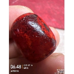 藏传爆老朱砂供财富老天珠_天珠_天水如冰色【7788红宝书】