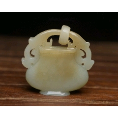 中国文玩 和田黄玉「元宝童子」６２ｍｍ 金镶玉和田玉小金猪吊坠黄金项链男女十二生肖财猪