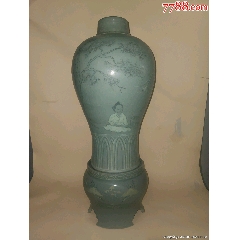 李朝青瓷花瓶 松】朝鮮古陶磁 高麗青磁 絵高麗鉄絵瓶 小壺 花生 李朝 (222