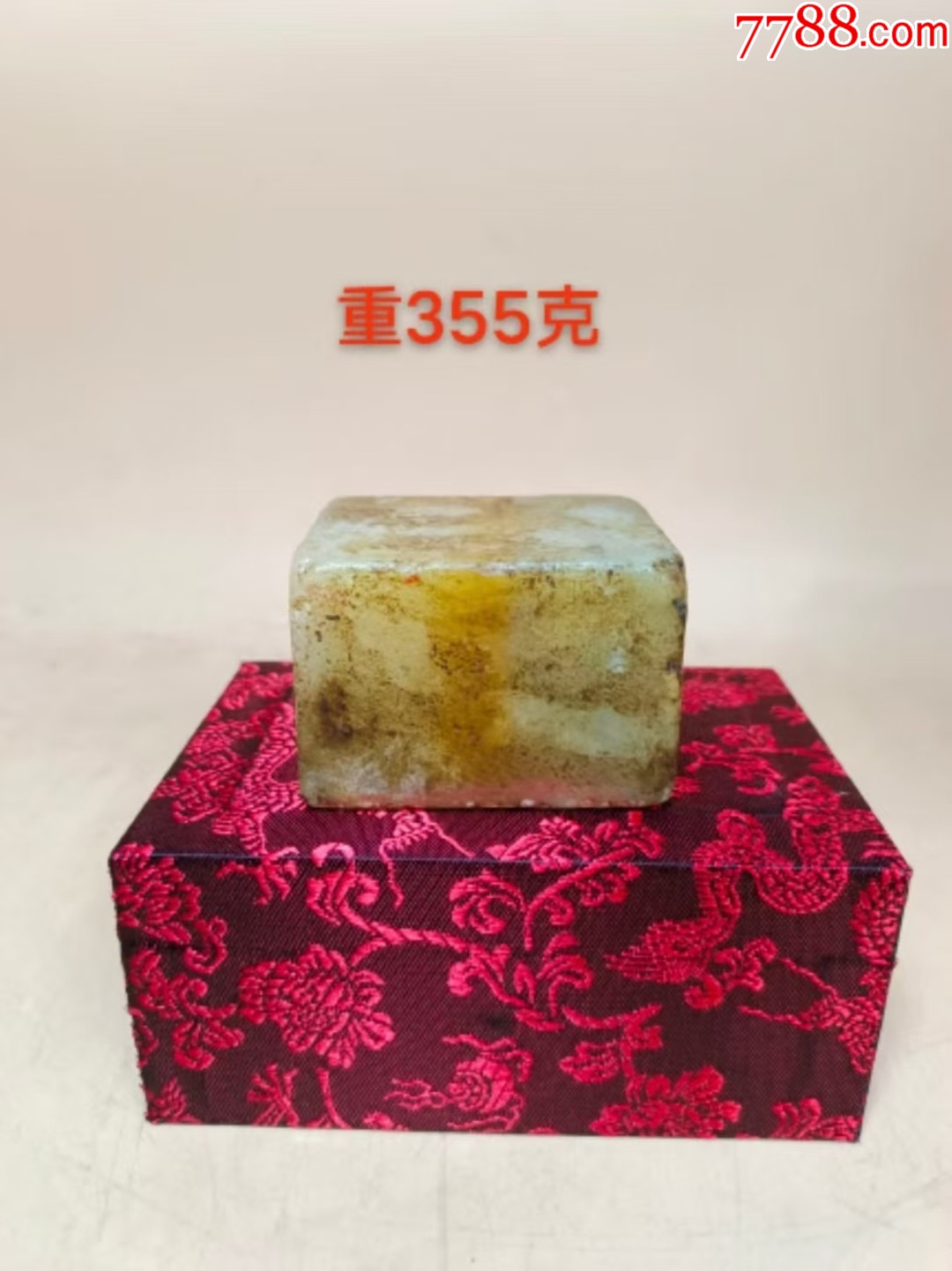 中国文房四宝　寿山石　印材 清代文房四宝寿山石雕加彩笔筒摆件_中国风