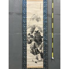 何木，八十年代古韵山水画《远意自在图》国画书法古玩字画。绢本