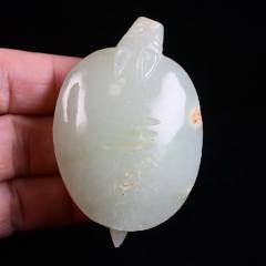 清代和田玉雙歡 千载一玉【收藏孤品】和田玉观音吊坠男士足金顶珠羊脂白玉观音