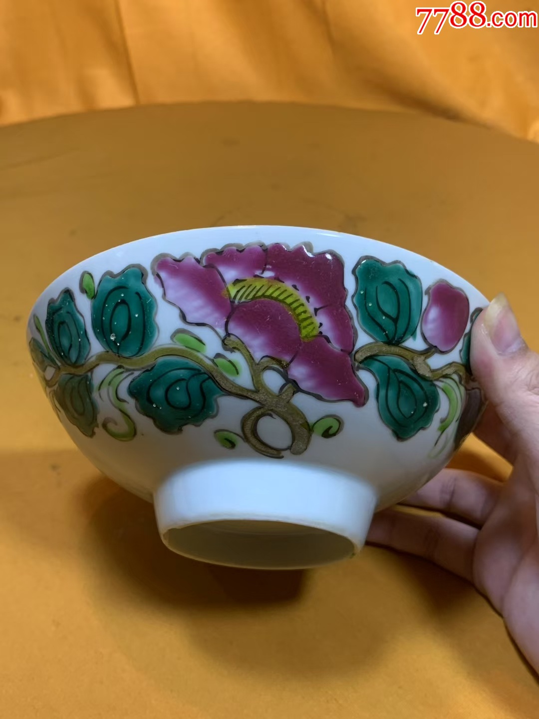 民国粉彩花卉纹大碗-彩绘瓷/彩瓷-7788红宝书