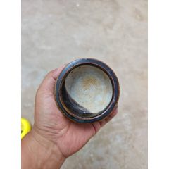 金元时期酱釉旋纹三足炉完整尺寸见图-其他文房用具-7788红宝书