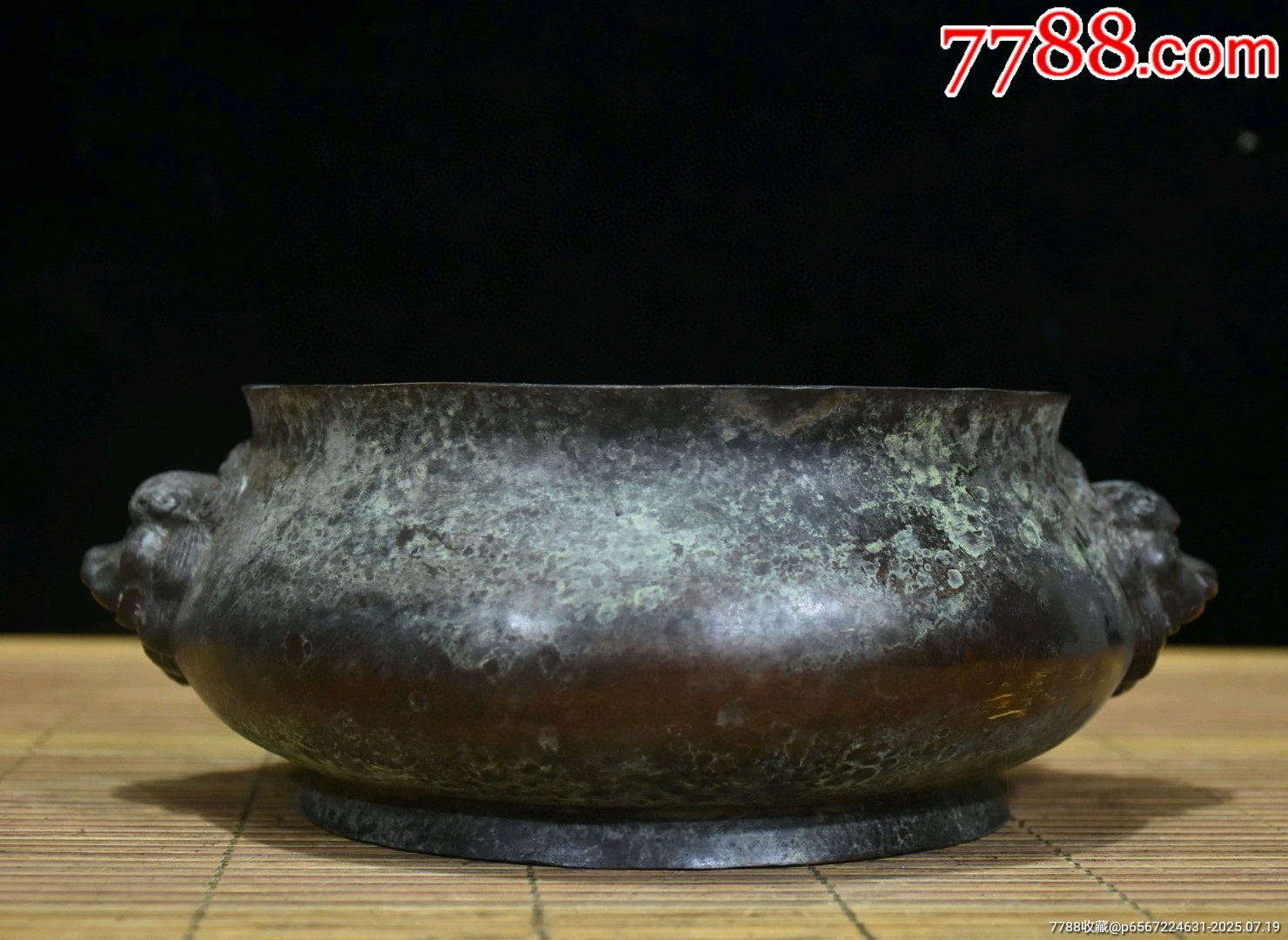 高岡銅器　米田陵山作　鋳銅　獅子摘　四方香炉 陵山 造 / 銅製 香炉 獅子 高岡銅器 米田陵山作 鋳銅 獅子摘