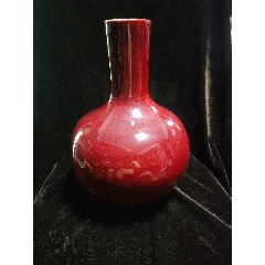 中古 鈞紅釉 天球瓶 瓢形花瓶 中国美術 陶磁器 古玩 CL0062 清代钧红釉天球瓶_红釉瓷_老王杂货【7788商城】