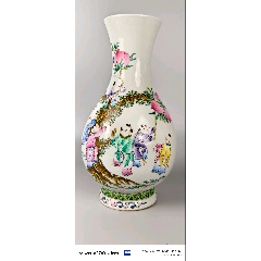 乾隆年製珐琅彩梅瓶 乾隆金地开窗珐琅彩梅瓶-彩绘瓷/彩瓷-7788陶瓷