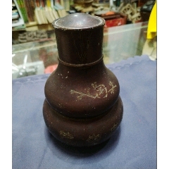 1383 時代錫器 本錫製　 梅文　茶入 錫製茶器急須茶入茶托三品箱入錫半作品三寶堂茶道具專門店