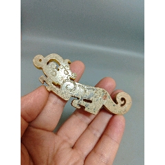 商代晩期 玉虎(玉琥)龍角玉虎 置物高古玉根付 提げ物 装飾品 歴史資料☆希少品 閑】商代晩期 玉虎(玉琥)龍角玉虎 置物 古玉根付