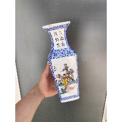 大清乾隆年制六字篆书款四方人物瓶_其他收藏品_奔康堂古玩斋【7788红宝书】