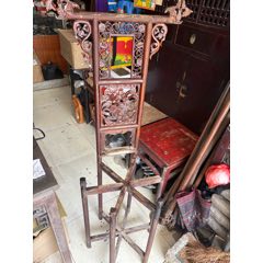 古董老紫檀家具传世清代印度小叶紫檀龙纹宫灯架明清老红木家具_