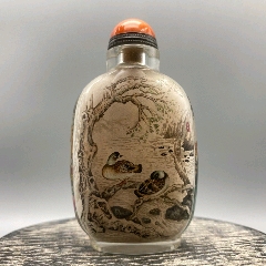 琉璃内画鼻烟壶：-鼻烟壶-7788红宝书
