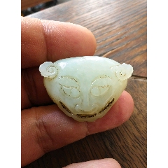 白玉 和田青白玉 独角瑞兽 清代 清代和田青白玉喜上眉梢文房笔洗品相不错玉质油润-和田玉-7788旧书网