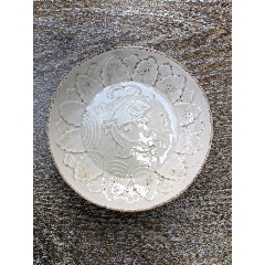 宋代定窑印花鱼藻纹盘_白瓷/青白瓷_古瓷小站【7788旧书网】