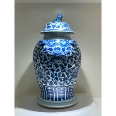 清康熙青花翠毛蓝山水人物缸-青花瓷-7788旧书网